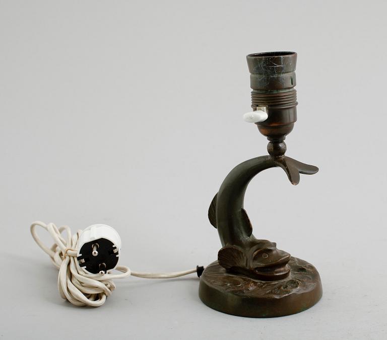 BORDSLAMPA, brons, Malmö Metallvarufabrik, 1930-tal.