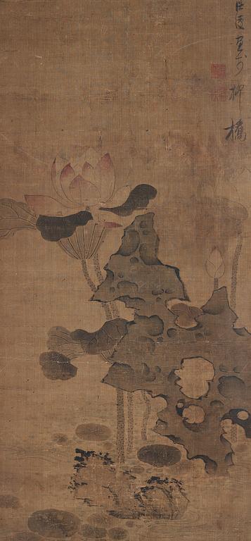 CHEN HONGSHOU (1598-1692), after, ink and colour on silk, Qing dynasty.