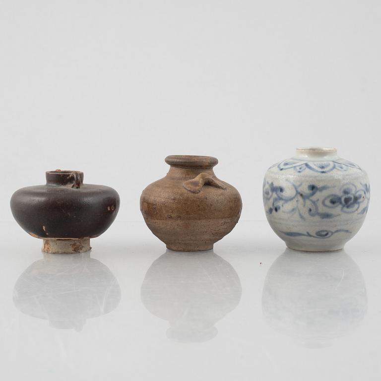 A group of eight Chinese miniature ceramics, including Song dynasty.