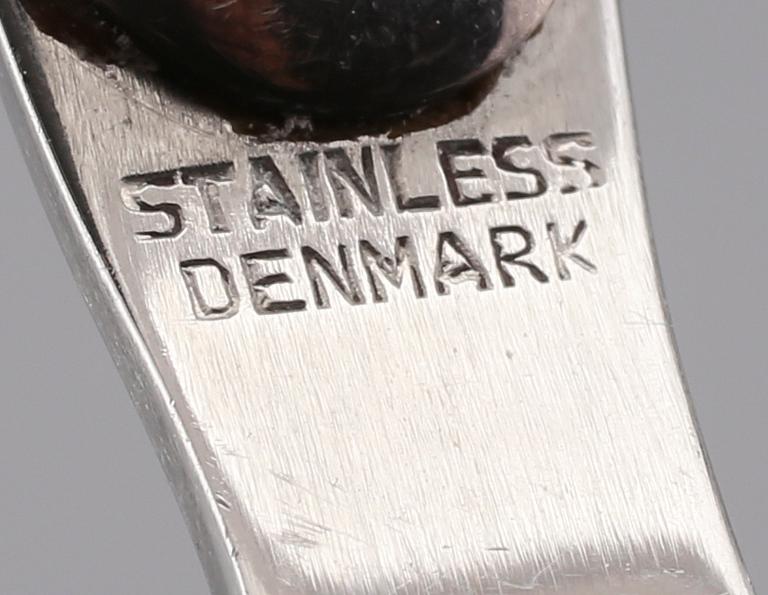 SERVERINGSBESTICK, 3 st, silver, Jens Harald Quistgaard, Danmark. Vikt med stålblad ca 255 gram.