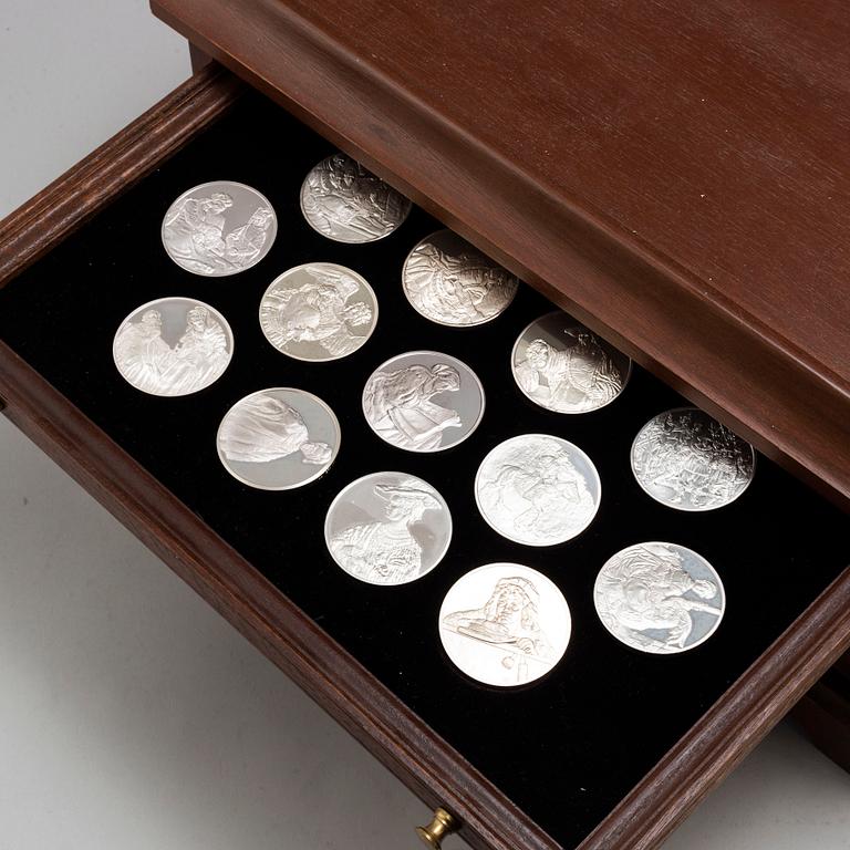 SAMLARMEDALJER, 50 st, sterlingsilver, "Rembrandt i silver", Franklin Mint AB, 1974.