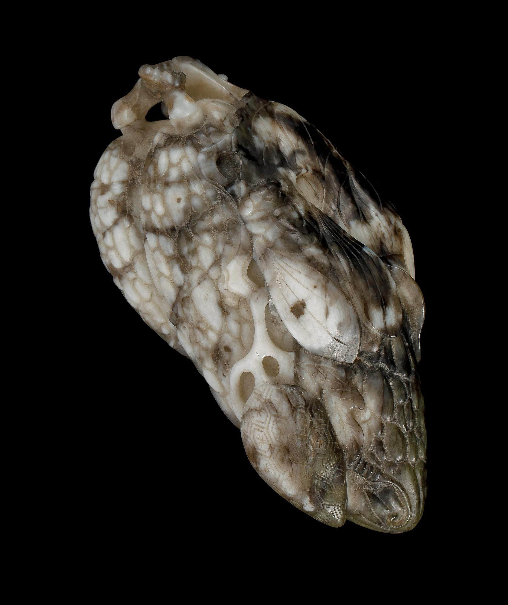 SKULPTUR, nefrit, jade, 1900-tal.