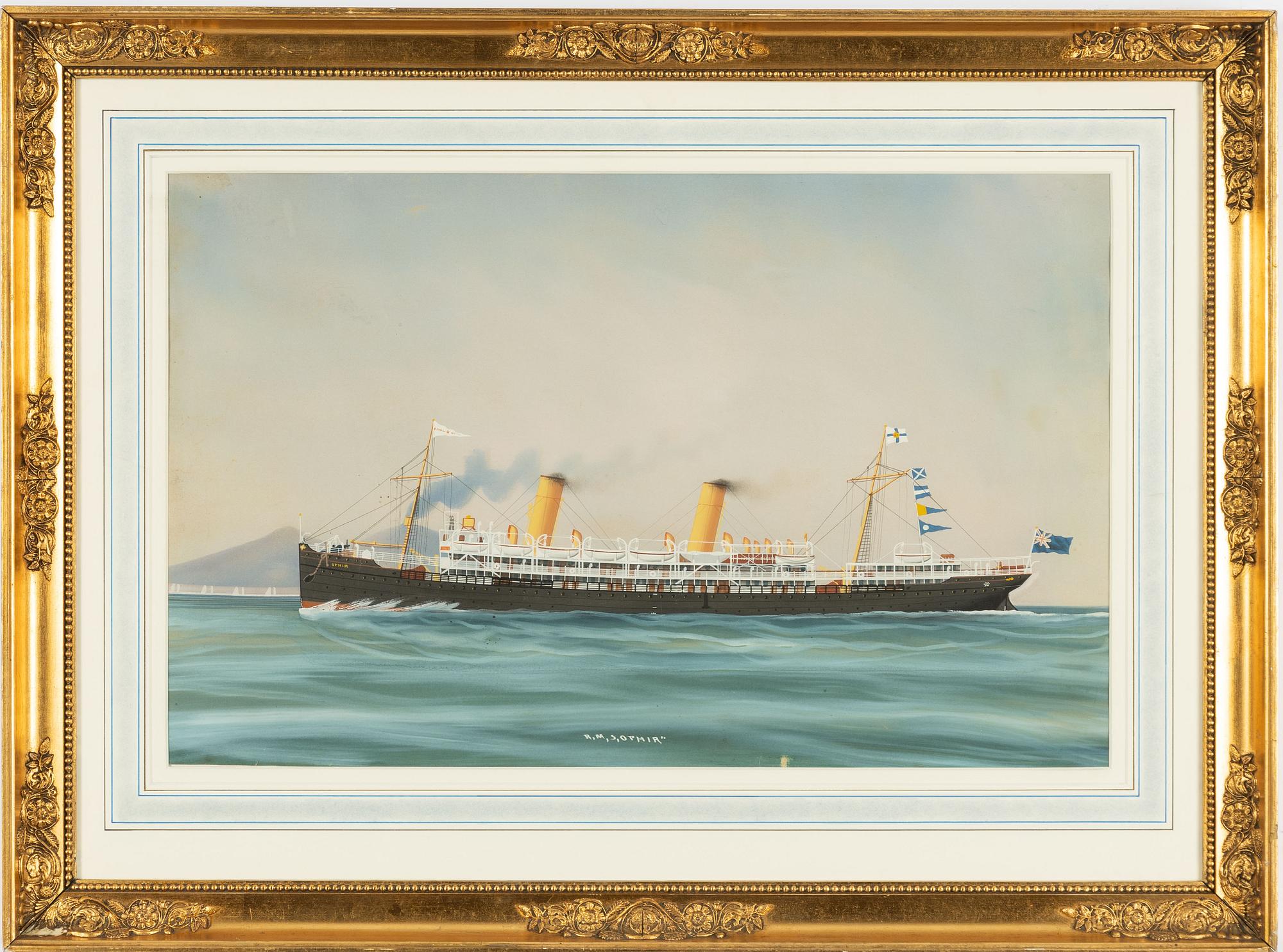 Luca Papaluca, Royal Mail Ship "Ophir" vid Vesuvius.