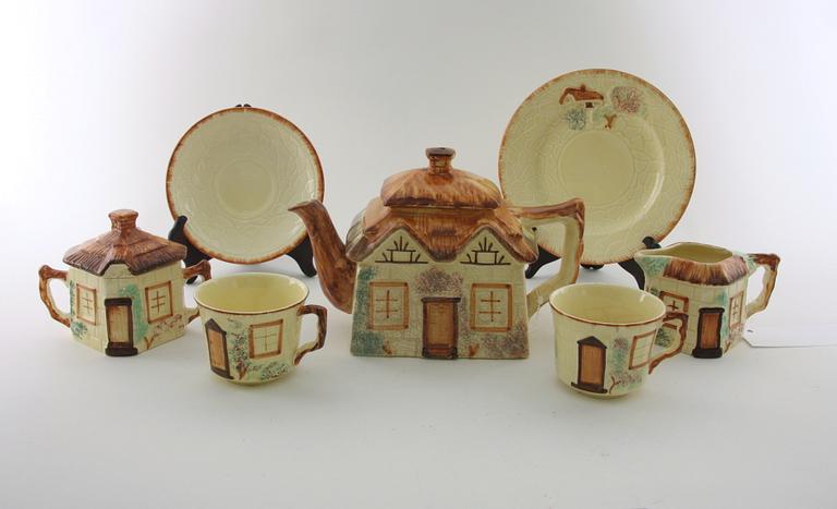 TESERVIS, 16 delar, flintgods, Keele St Pottery, England.