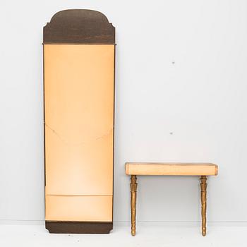 A mirror with table, first half of the 20th century.