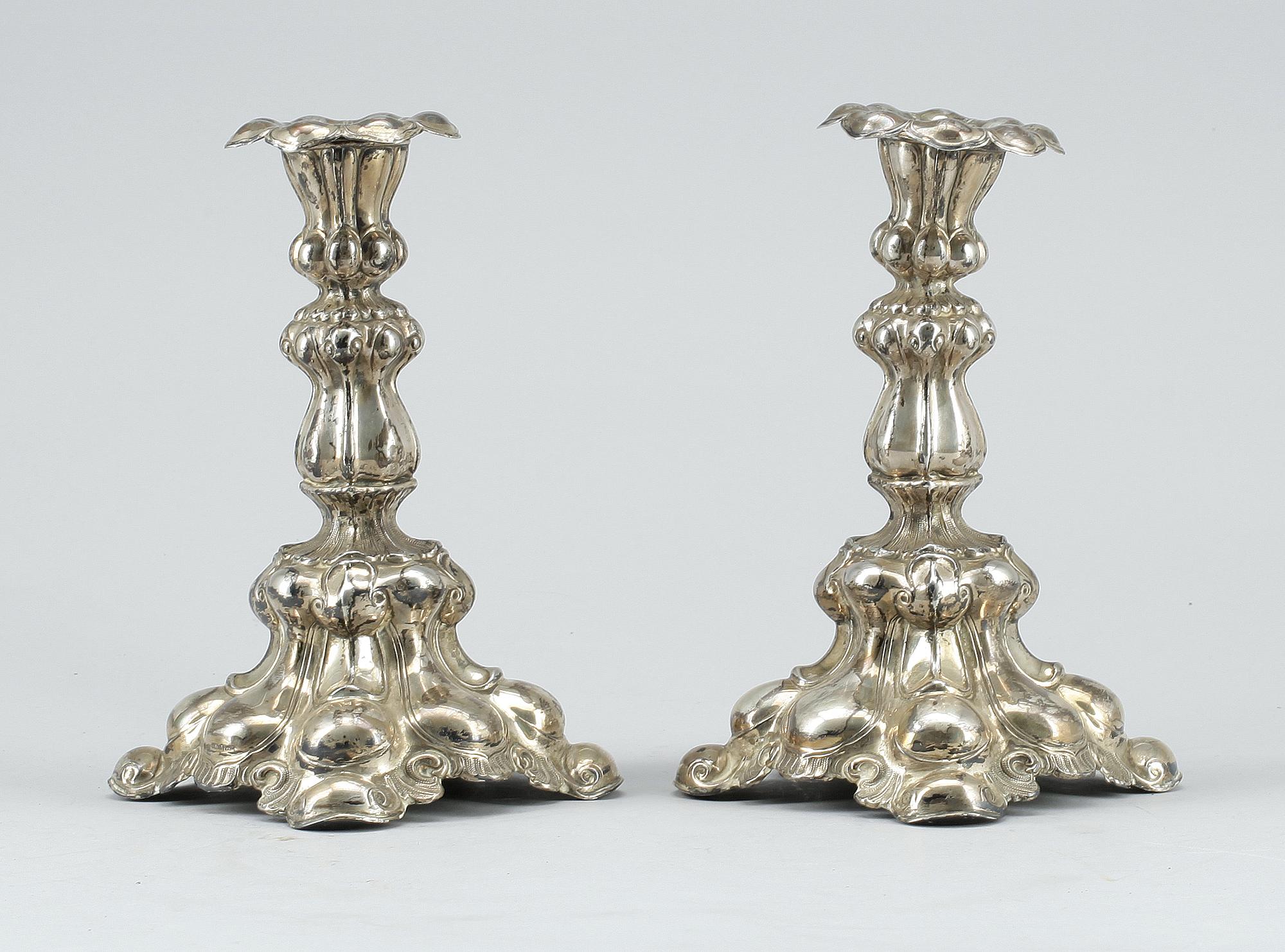 LJUSSTAKAR, ett par, silver, CG Hallberg, Stockholm, 1936.
