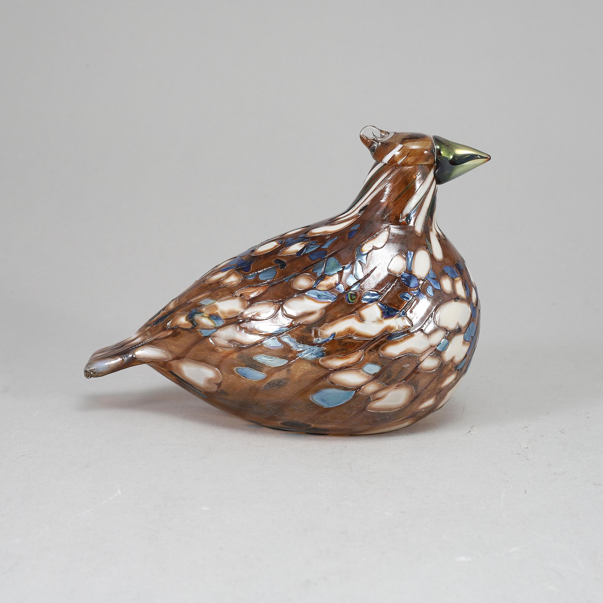 OIVA TOIKKA, glasfågel, Ruffed Grouse, nr 167/750, signerad O Toikka Nuutajärvi.