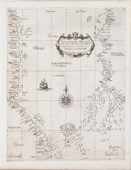 KARTA, Bottenviken, från Dell'Arcano del Mare av Sir Robert Dudley 1600-talets mitt.