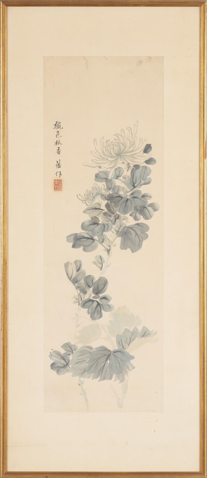 Two Chinese scroll paintings by unidentified artist, ink and colour on paper, 20th Century.