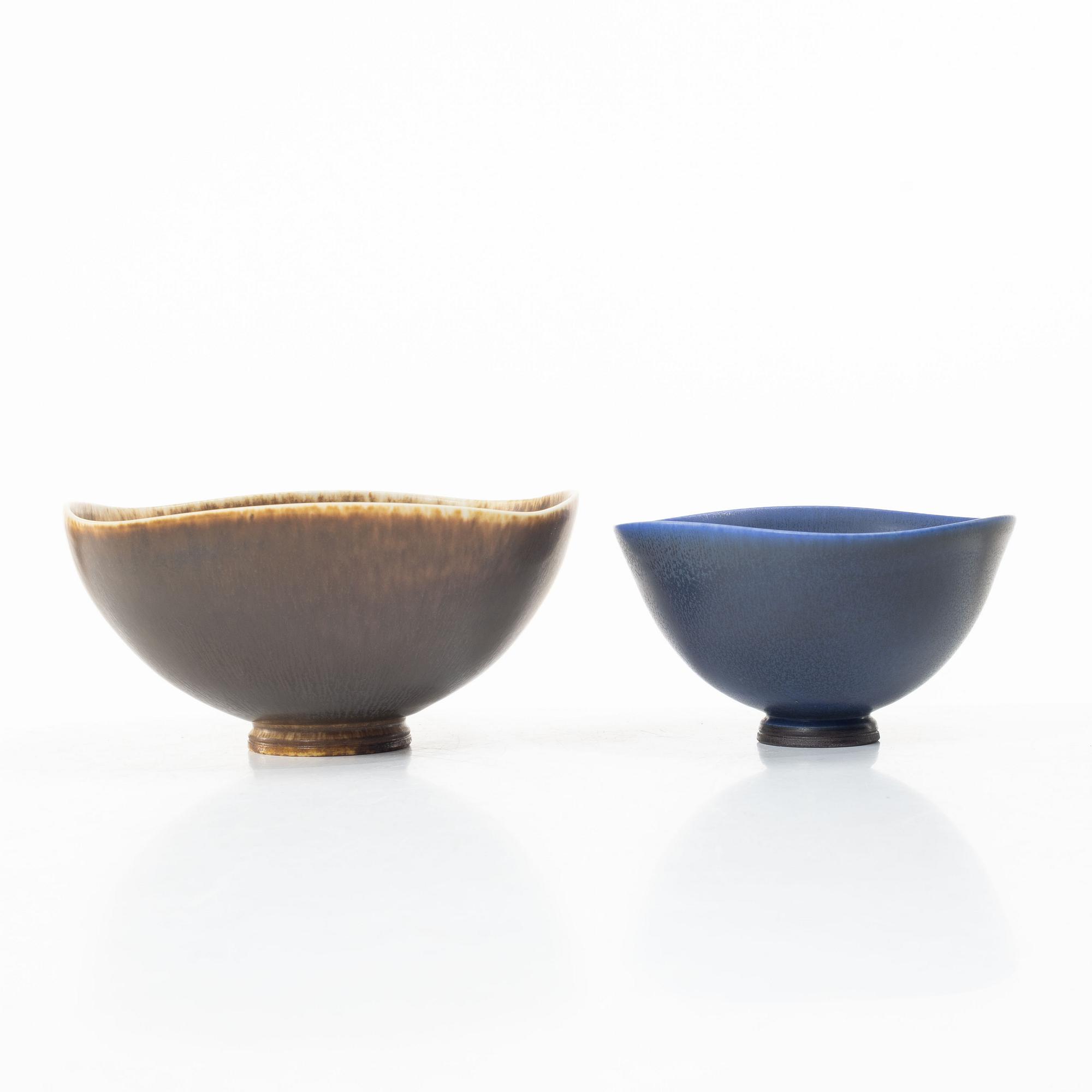 Berndt Friberg, two bowls, Gustavsberg Studio, 1976-77.