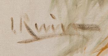 Ingrid Ruin, oil on canvas, signed.