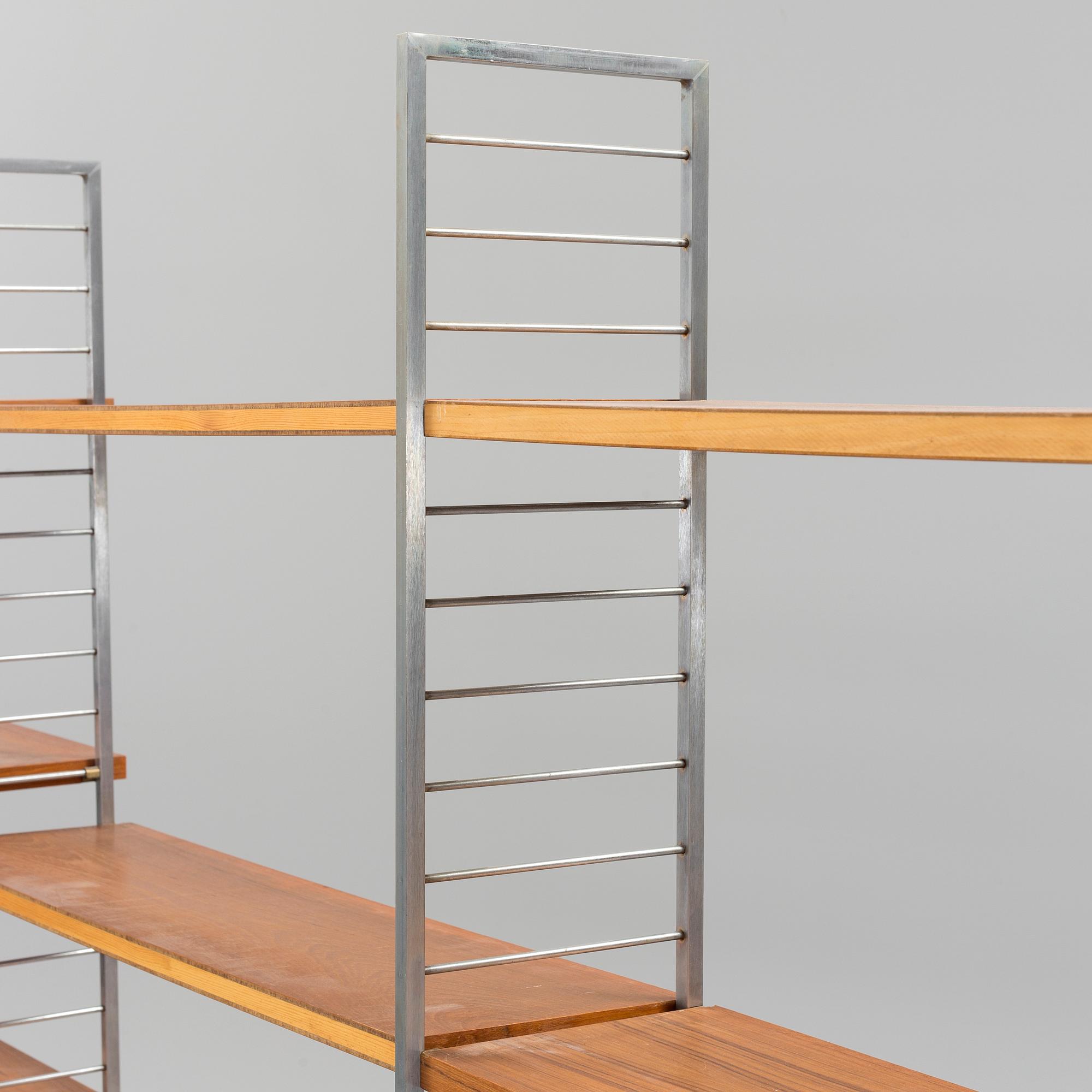 A 1950s "String" four-section book shelf by Nils Strinning.