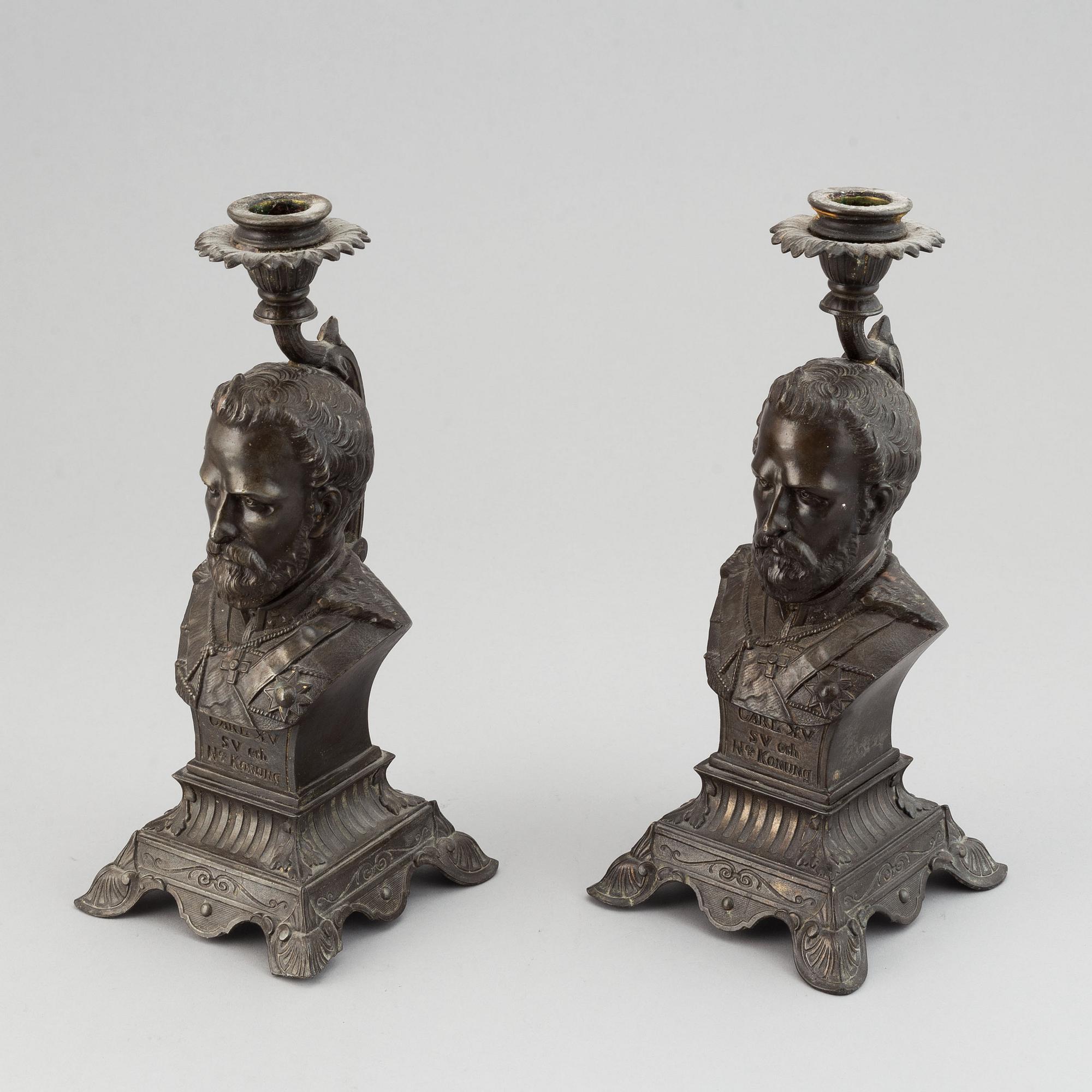 A pair of candelsticks, second half of the 19th century.