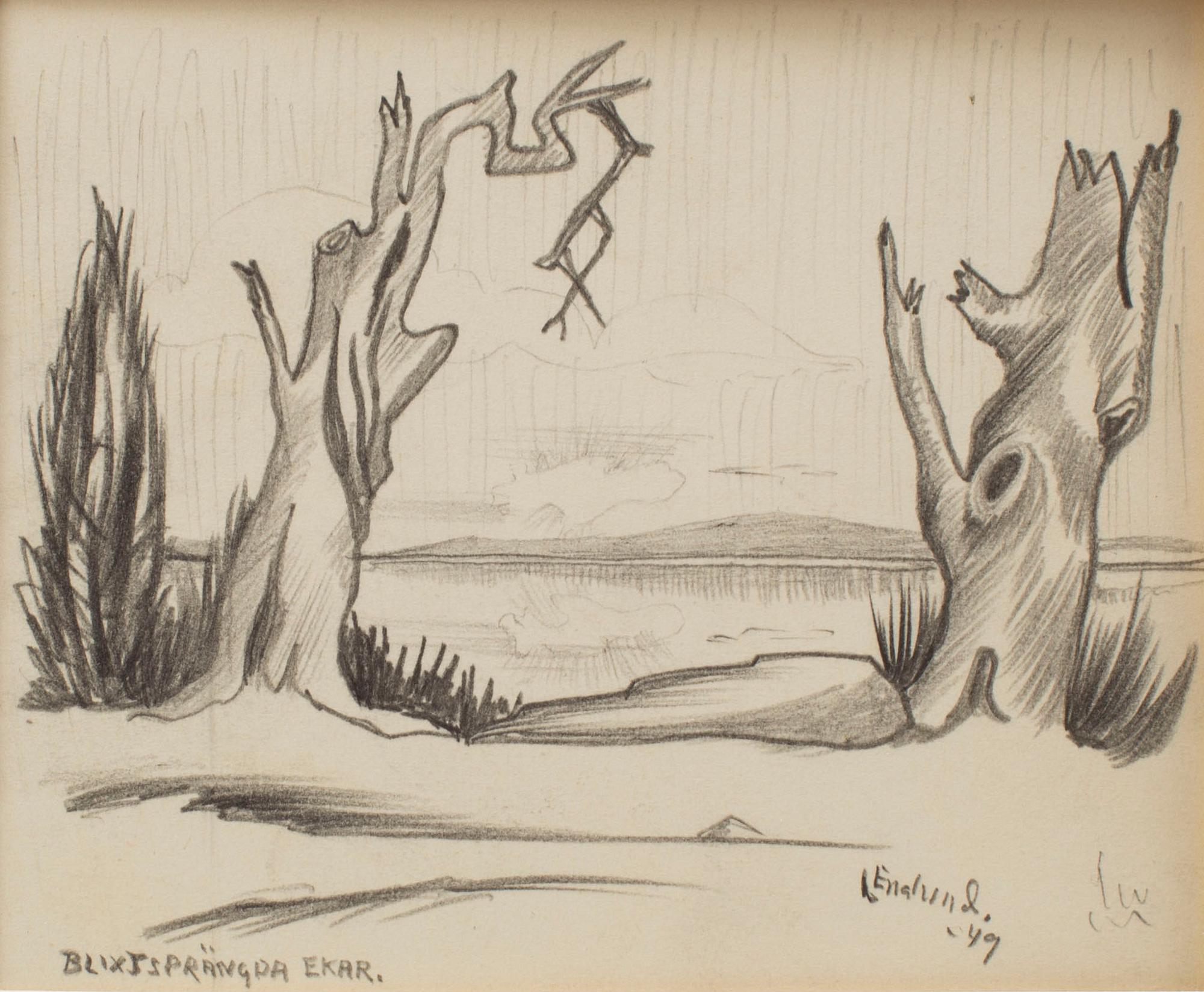 LARS ENGLUND, Pencil, 2, signed and dated -49.