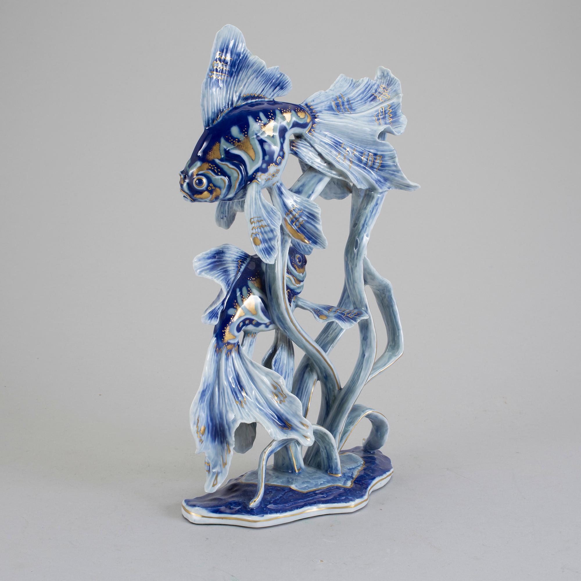 FIGURIN, porslin, Königsblau, Rosenthal. 1900-talets mitt.