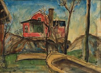 EINAR FORSETH, gouache, sign o dat 1929.