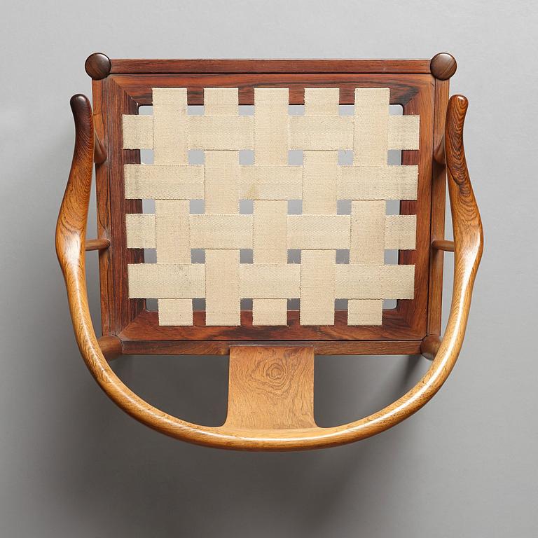 Hans J. Wegner, a palisander 'China Chair', Fritz Hansen, Denmark 1966.