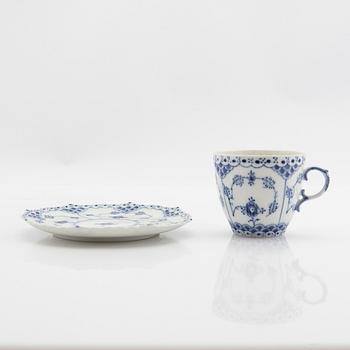 Service, 46 pieces, porcelain, Blue Fluted "Full Lace" and "Half Lace", Royal Copenhagen, Denmark.