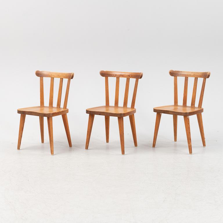 Nordiska Kompaniet, a set of three 'Ekerö' pine chairs, 1930's/40's.