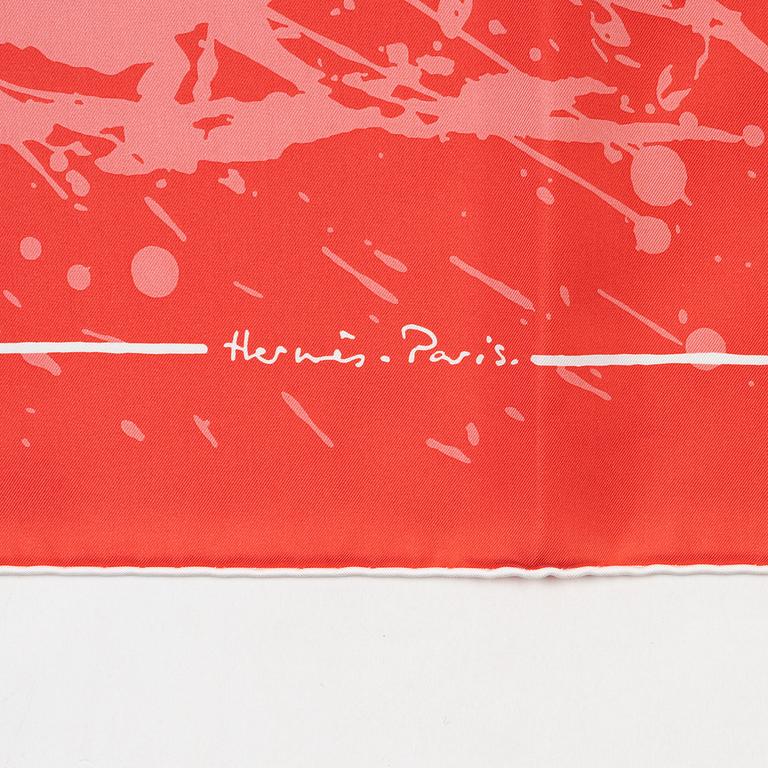 Hermès, a 'Cheval Surprise Remix' twill silk scarf.
