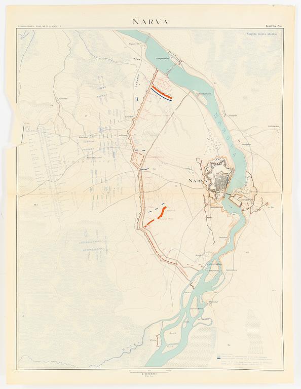 KARTMAPP, "Karl XII på slagfältet", Generalstaben 1918-1919.