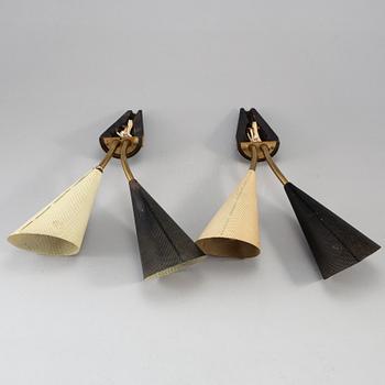 A pair of mid 20th century wall lights.