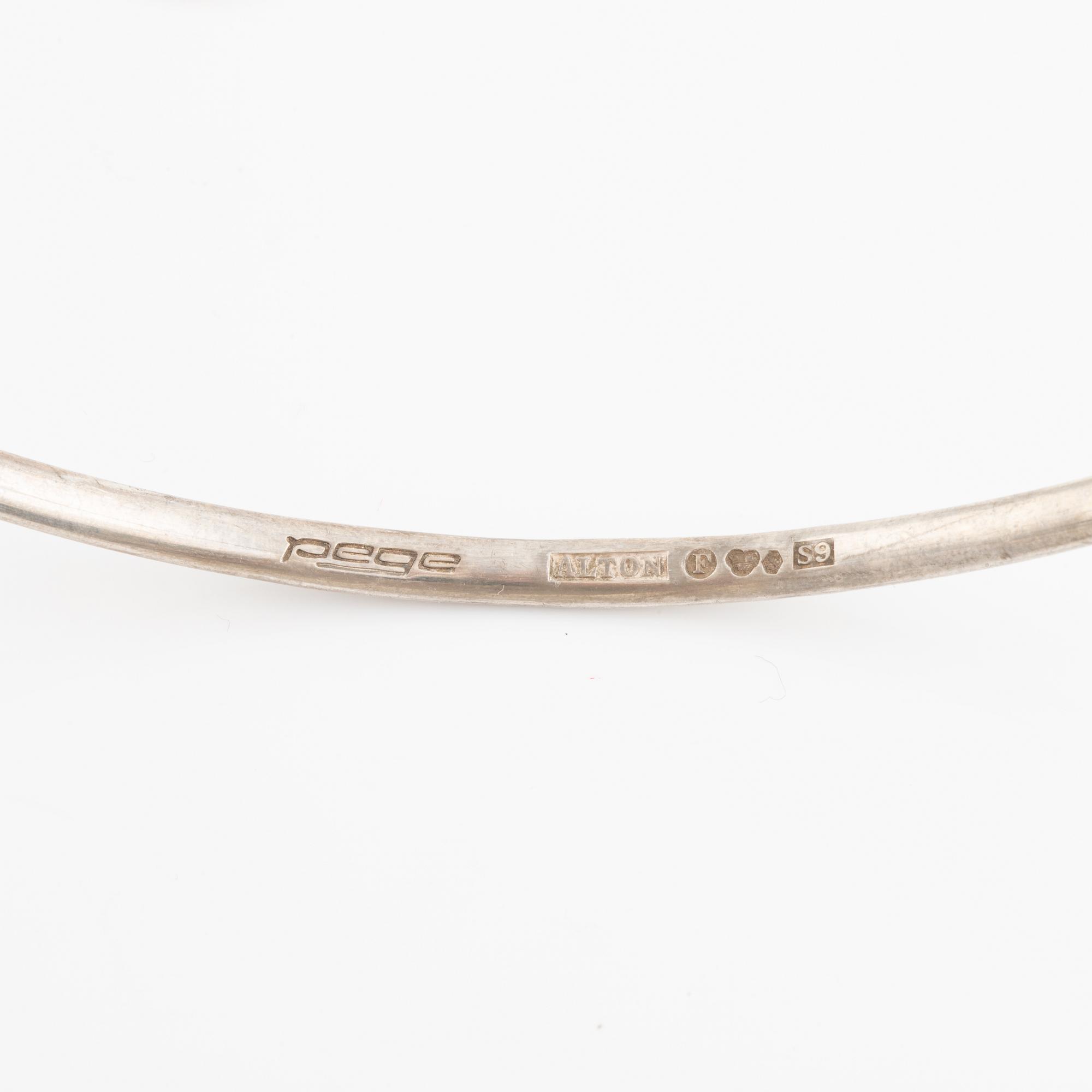 Karl-Erik Palmberg, silver neck ring with smoky quartz, Alton.