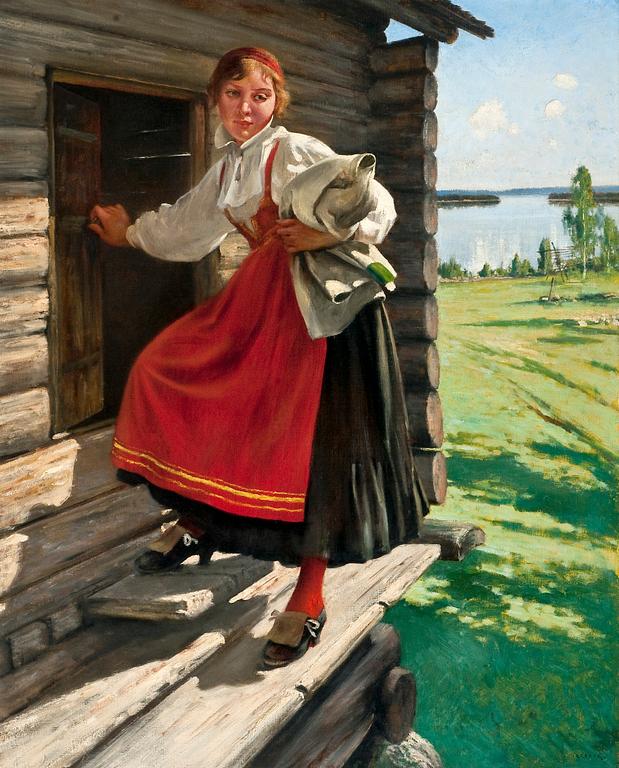 August Hagborg, GIRL IN MORA DRESS.