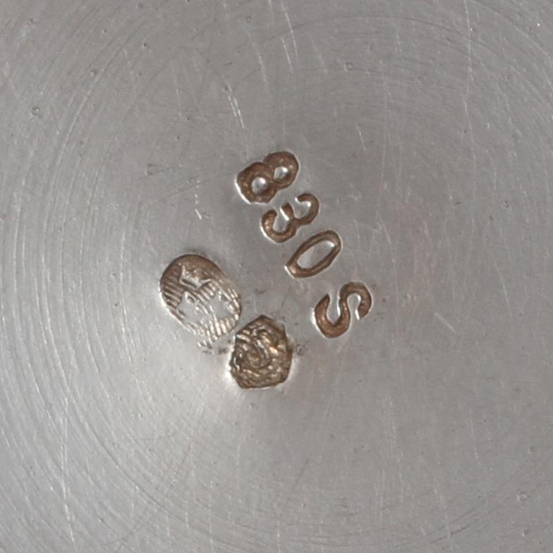 PARTI SILVER, 5 delar, 1800/1900-tal. Vikt 175 g.