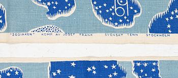 Josef Frank, gardiner, ett par, "Zodiaken", samt metervara, Firma Svenskt Tenn.
