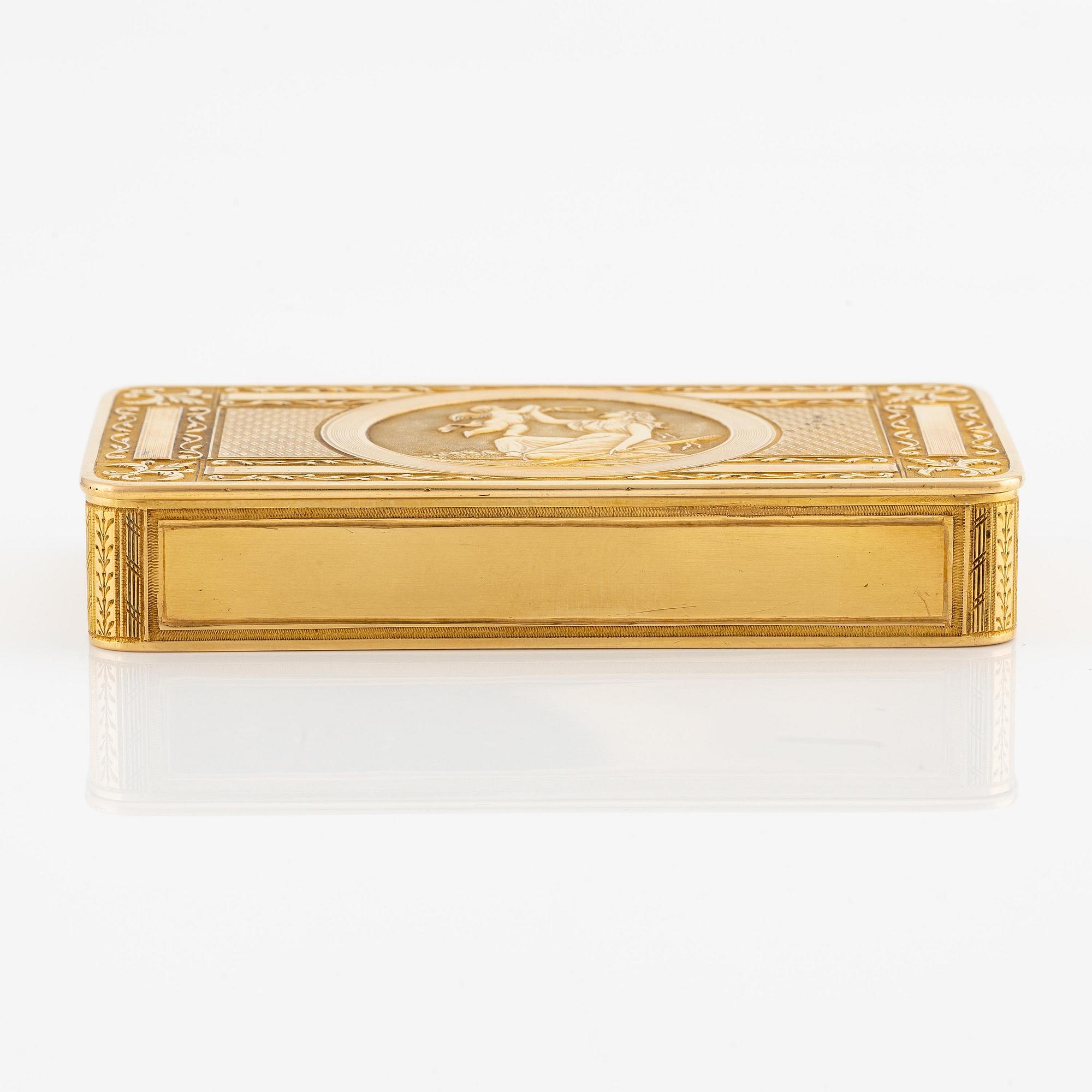 Isaac Malmborg, dosa, 18K guld, Stockholm 1813.