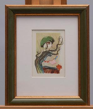 KONSTVYKORT, 5 st, efter Tove Jansson, fyra st med synlig signering i trycket, Taidekorttikeskus 1940-tal.