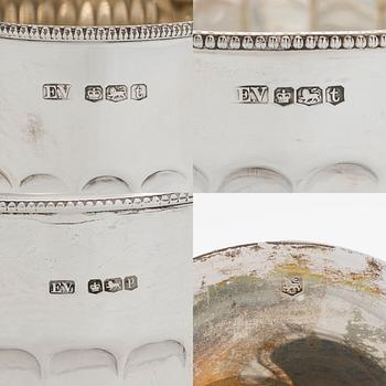 Teekalusto, 3 osaa, sterlinghopea, Sheffield Englanti, 1932 ja 1936.