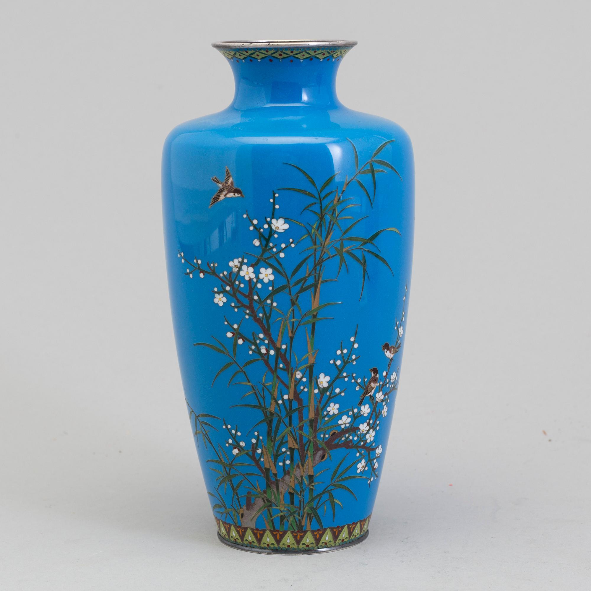 A cloisonne and silver vase, China, 20th century.