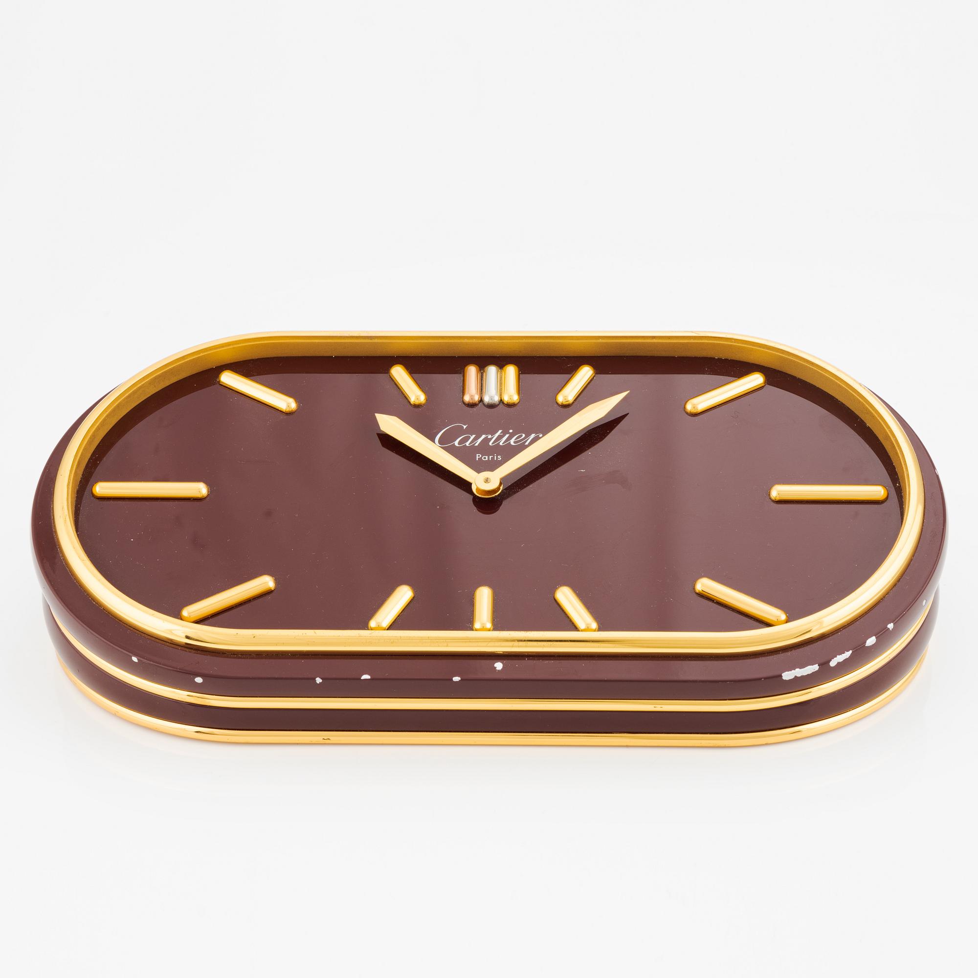 Cartier, desk/wall clock, 31 x 16 x 9 cm.