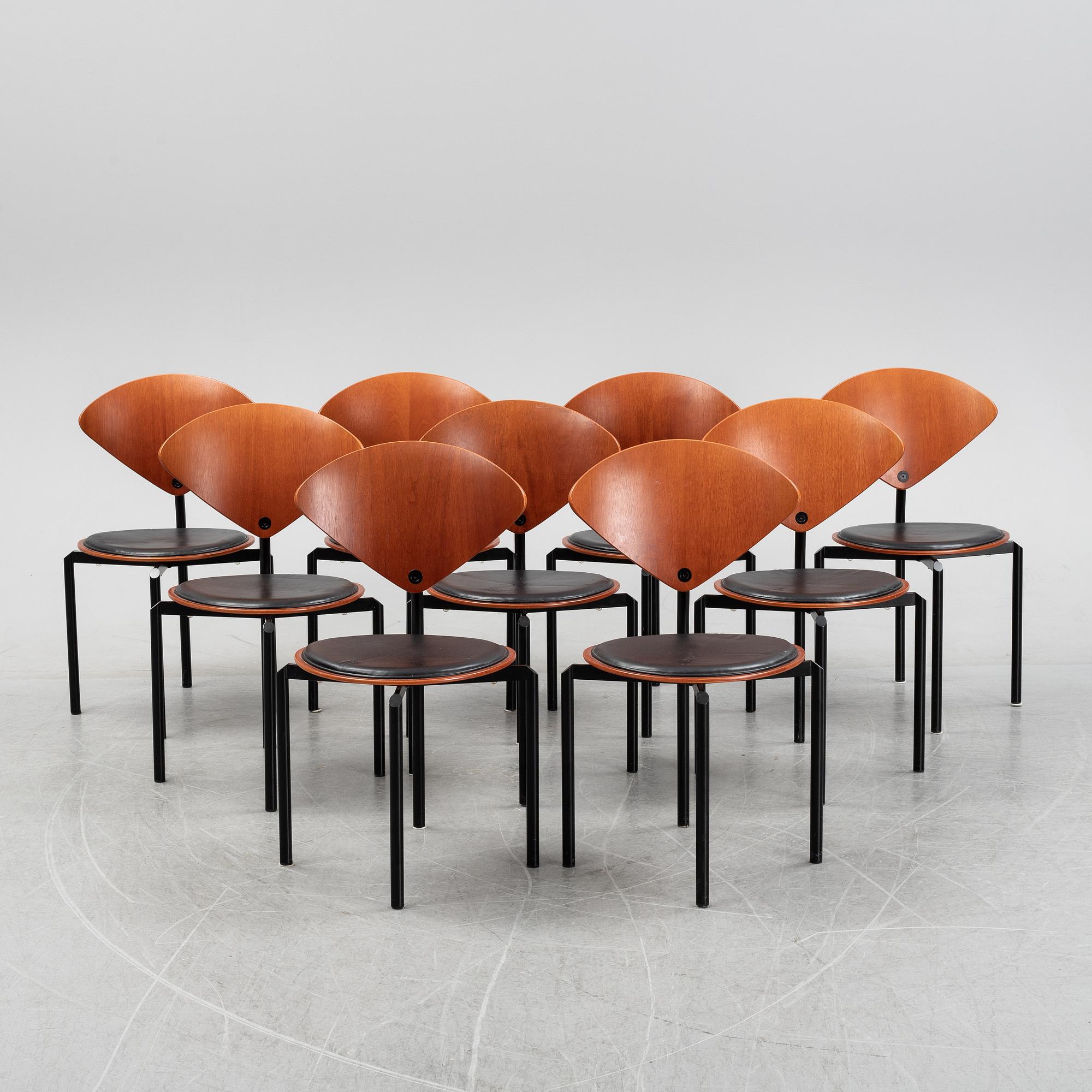 Bent Krogh, stolar, 9 st, 'Nimbus' Danmark, 1980-tal.