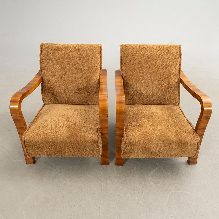 Armchairs, a pair, Art Deco, first half of the 20th century.