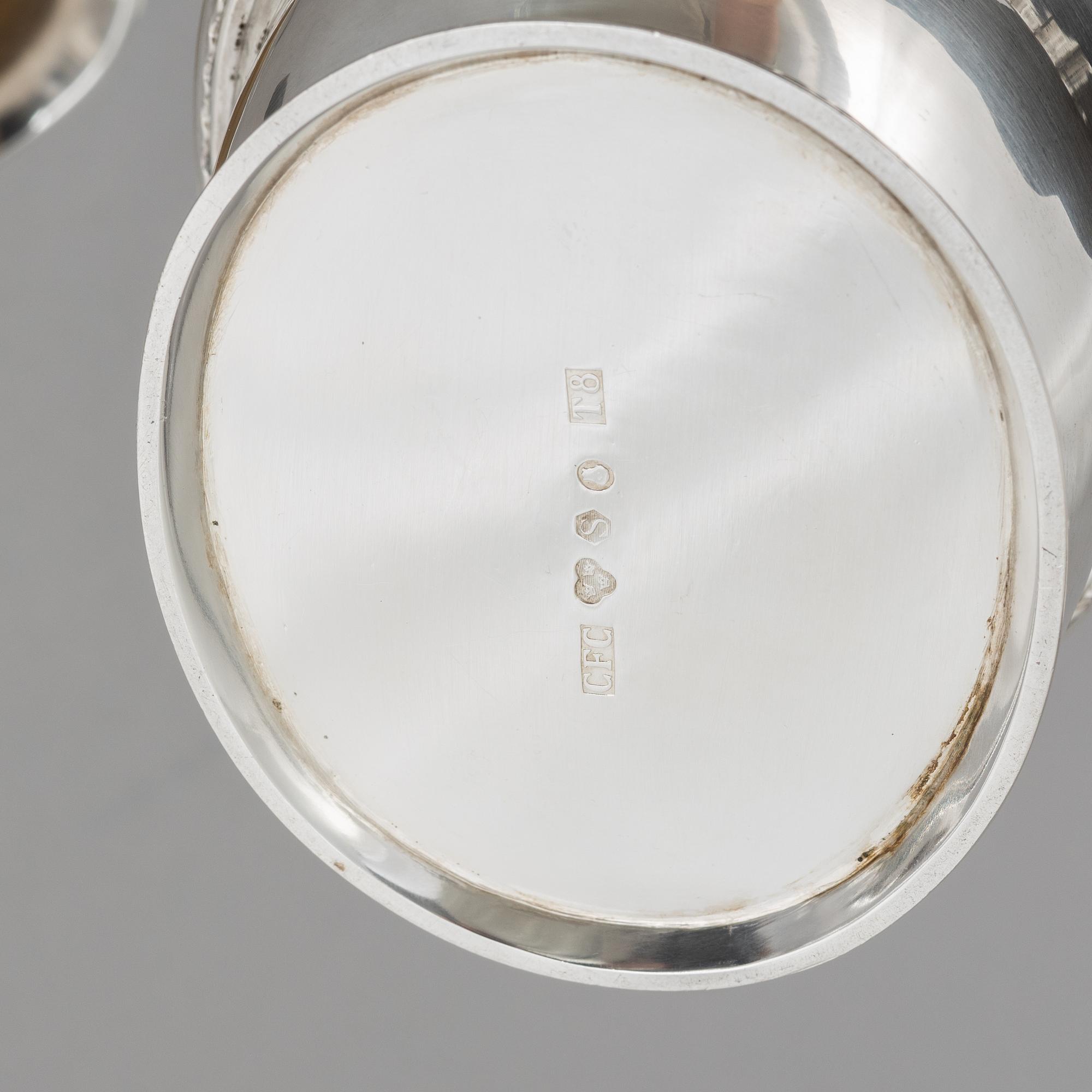 A Swedish silver coffee service, marks of Carl Fredrik Carlman, Stockholm 1945-1947.