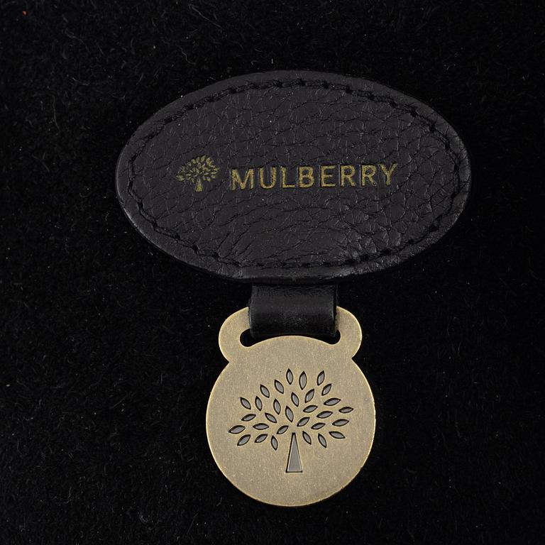 Mulberry, a black, embossed leather 'Bayswater' handbag.