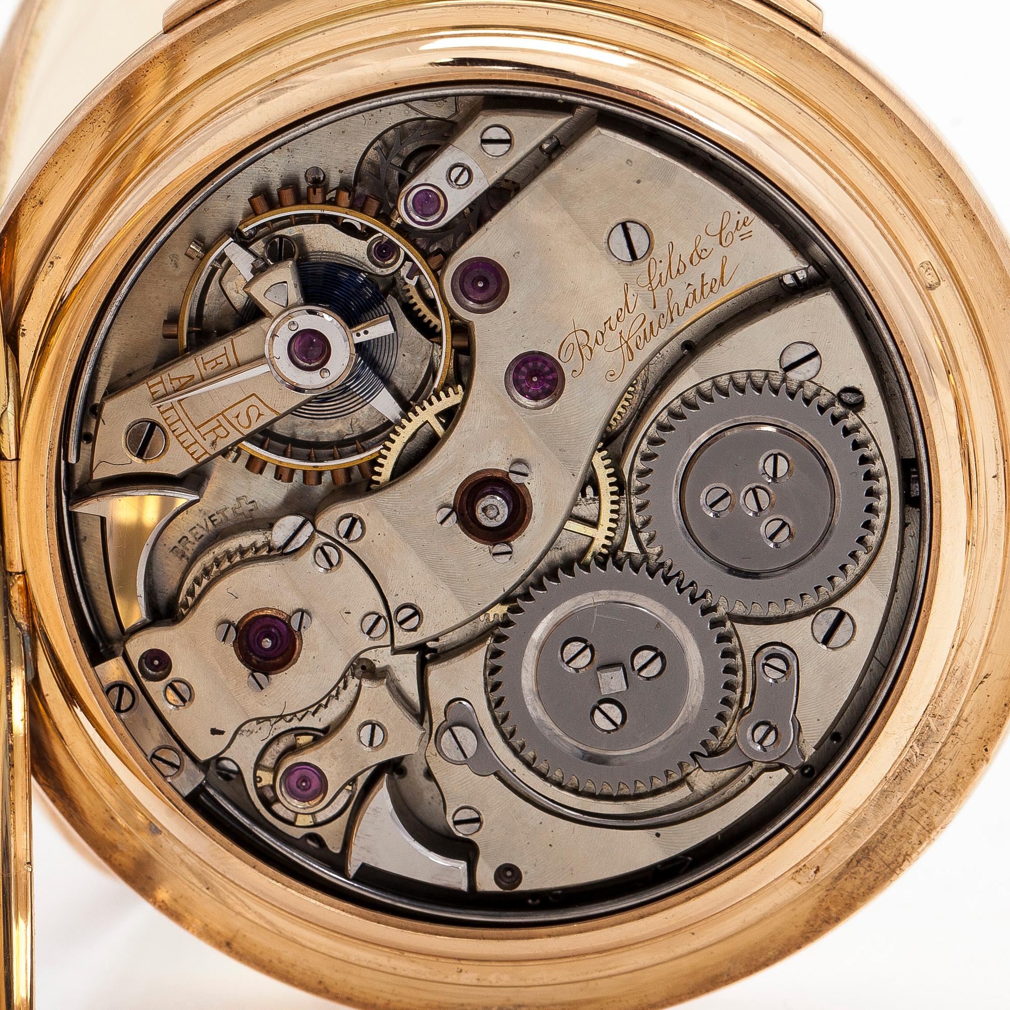 Borel fils & Cie, pocket watch, hunter, quarter repeater, 54 mm.