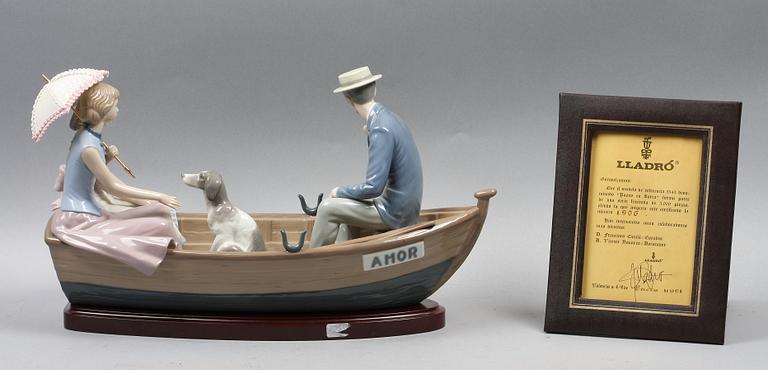 FIGURGRUPP, porslin, Lladro, märkt No 1.906. Tillverkningsår 1991.