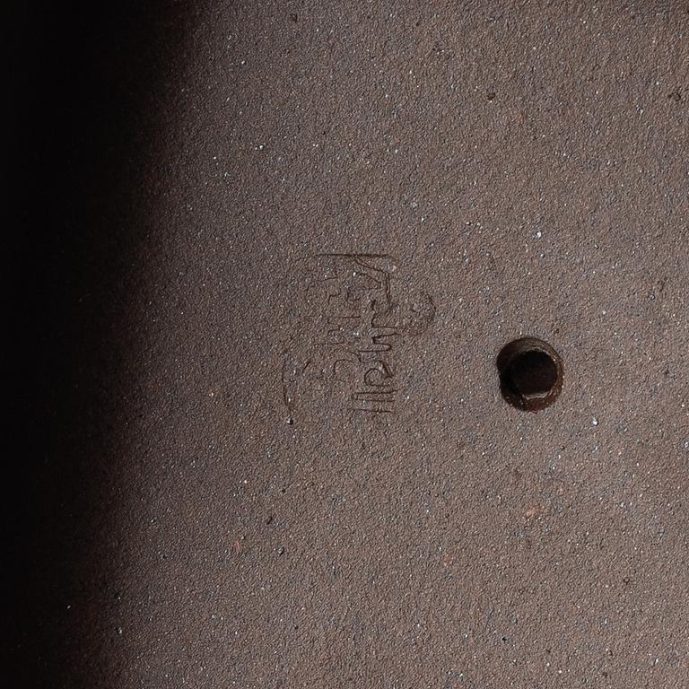 A group of Chinese yixing teapots, 1980s.