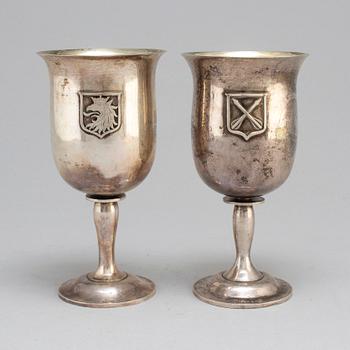 A set of six 20th century silver cups, mark of CGH, Stockholm 1957.