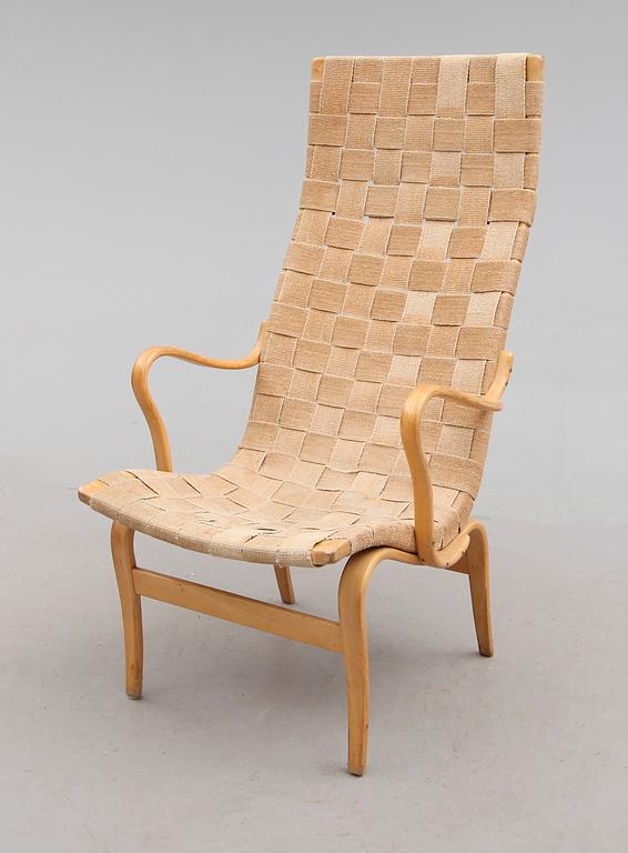 FÅTÖLJ, "Eva hög", Bruno Mathsson, 1900-talets andra hälft.