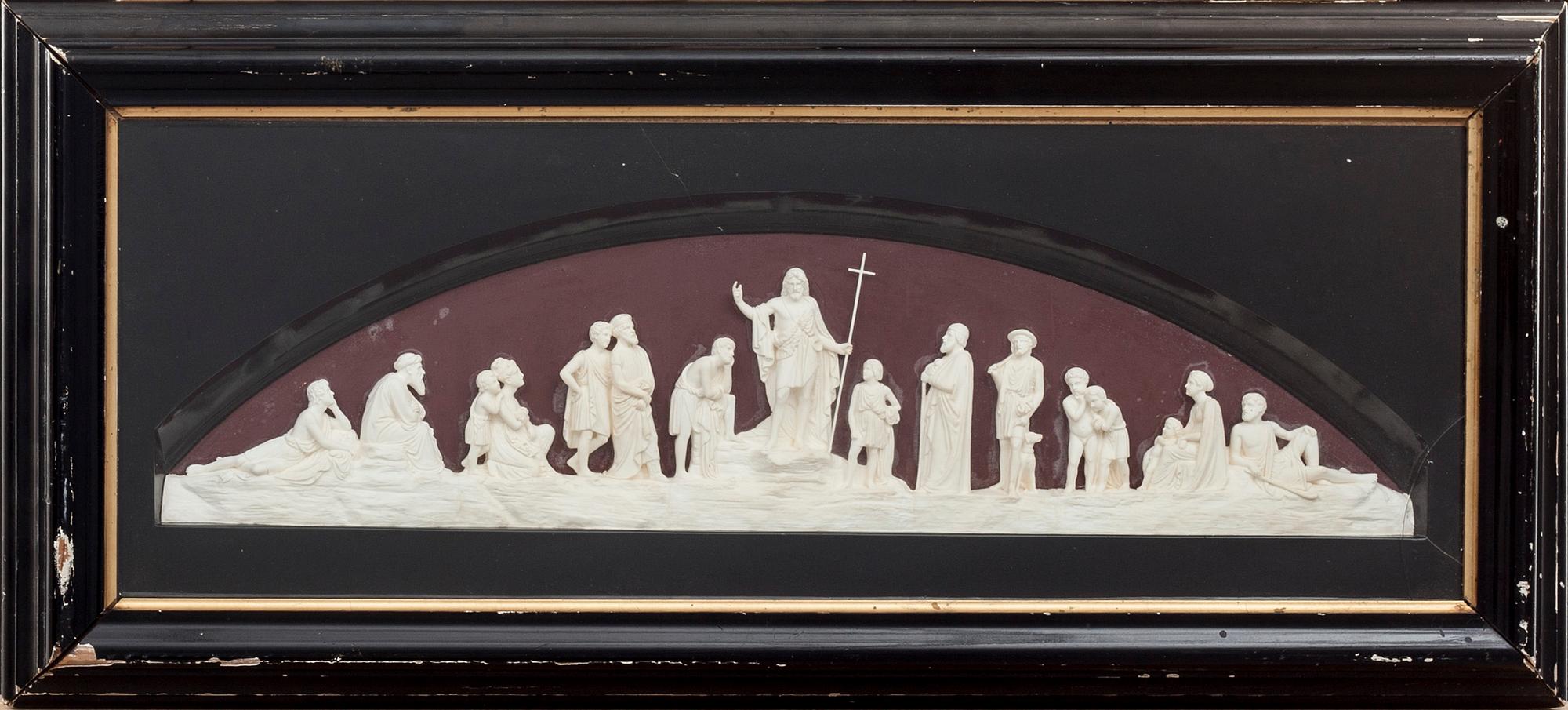 VÄGGRELIEF, gips, 1800-talets slut.