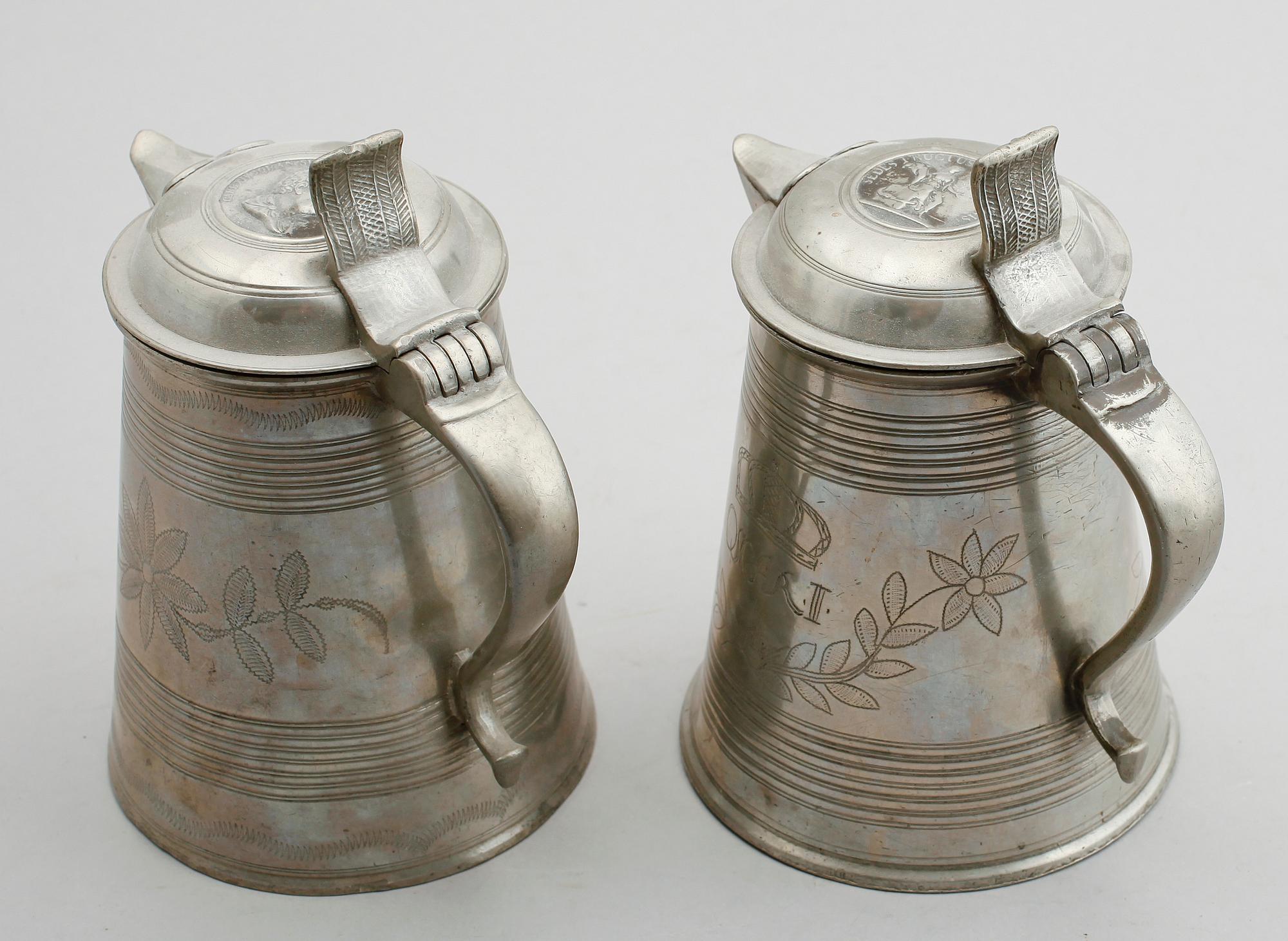 KANNOR, 2 st, tenn, 1800-tal.