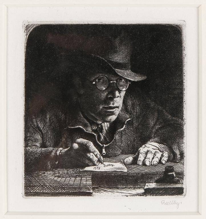 FOLKE GULLBY, etsning, signerad, daterad 1941 i plåten.