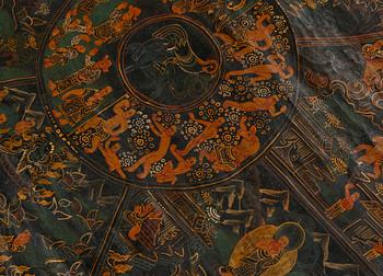 TANKA, blandteknik, orientalisk, 1800/1900-tal.