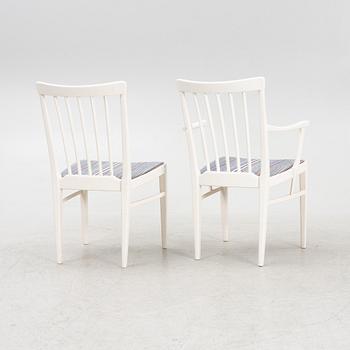 Carl Malmsten, matbord och stolar, 10 st samt karmstolar, ett par, "Herrgården", Bodafors, 1900-talets slut.