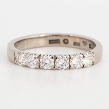 Half eternity brilliant-cut diamond ring.